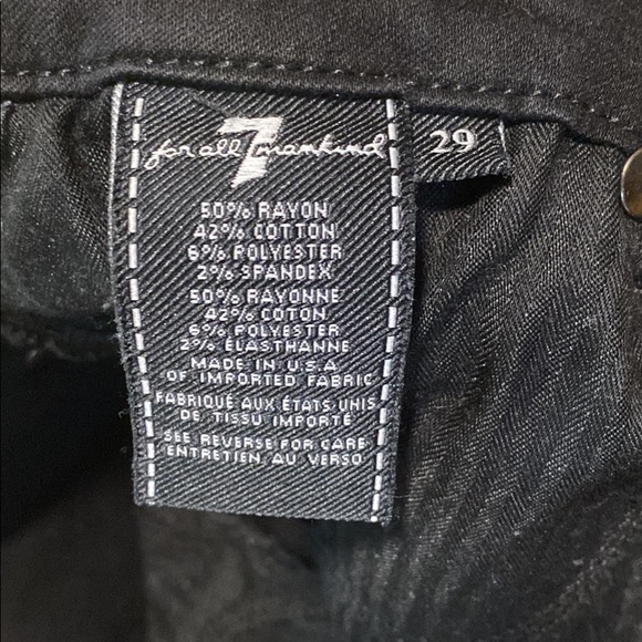 7 for All Mankind black high rise skinny jeans - size 29 - Picture 4 of 4